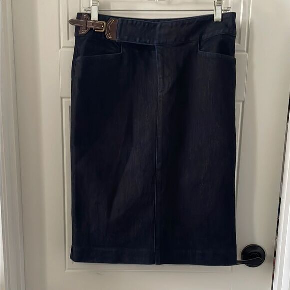 Classic Lauren Jean Co. Dark Wash Denim Skirt - Picture 1 of 6